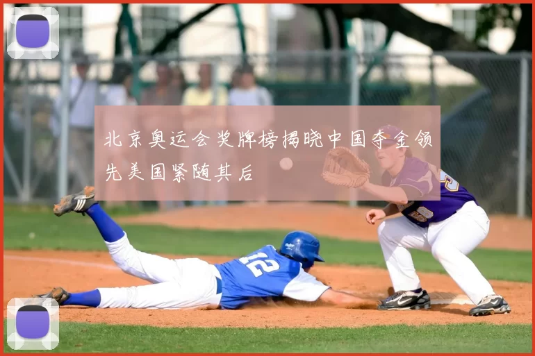 北京奥运会奖牌榜揭晓中国夺金领先美国紧随其后
